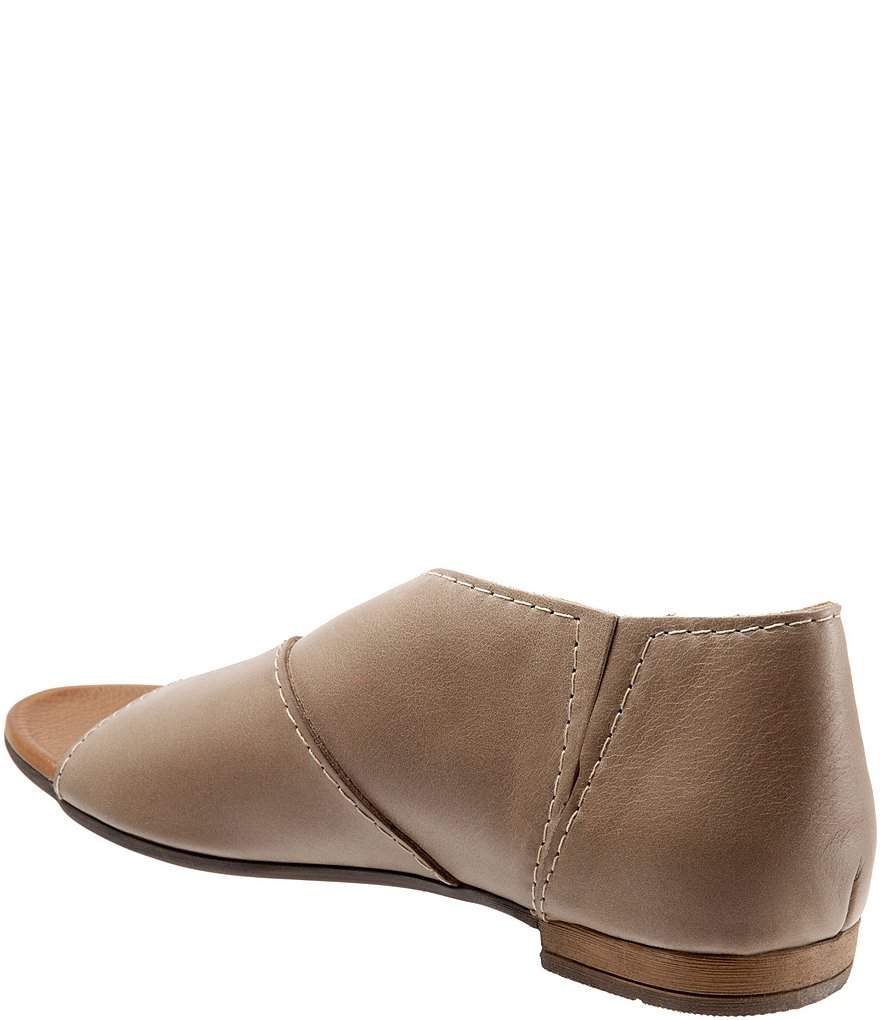 Bueno Tanner Leather Asymmetric Slip Ons