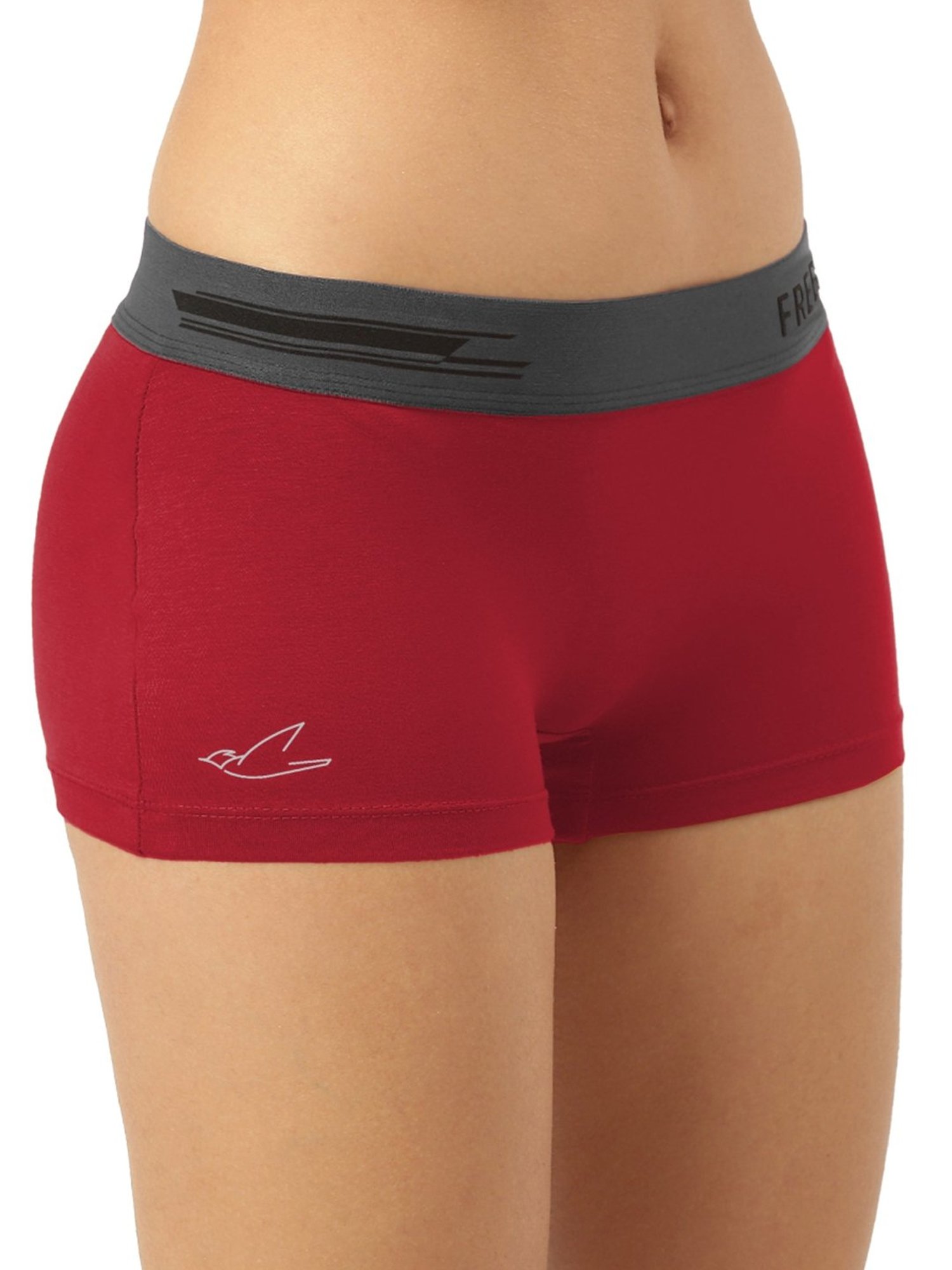 Freecultr Red Plain Boy-Shorts Panty
