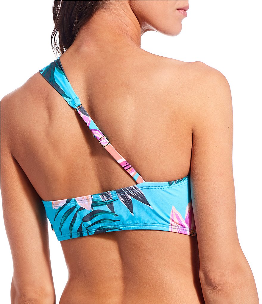 Gibson & Latimer Paradise Bay Cut Out Ring One-Shoulder Swim Top