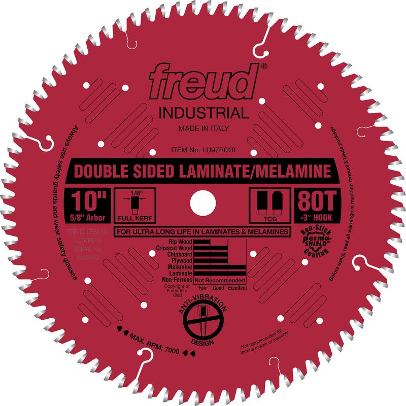 Freud LU97R010 10 in. 80 Tooth Double-Sided Laminate/Melamine Saw Blade