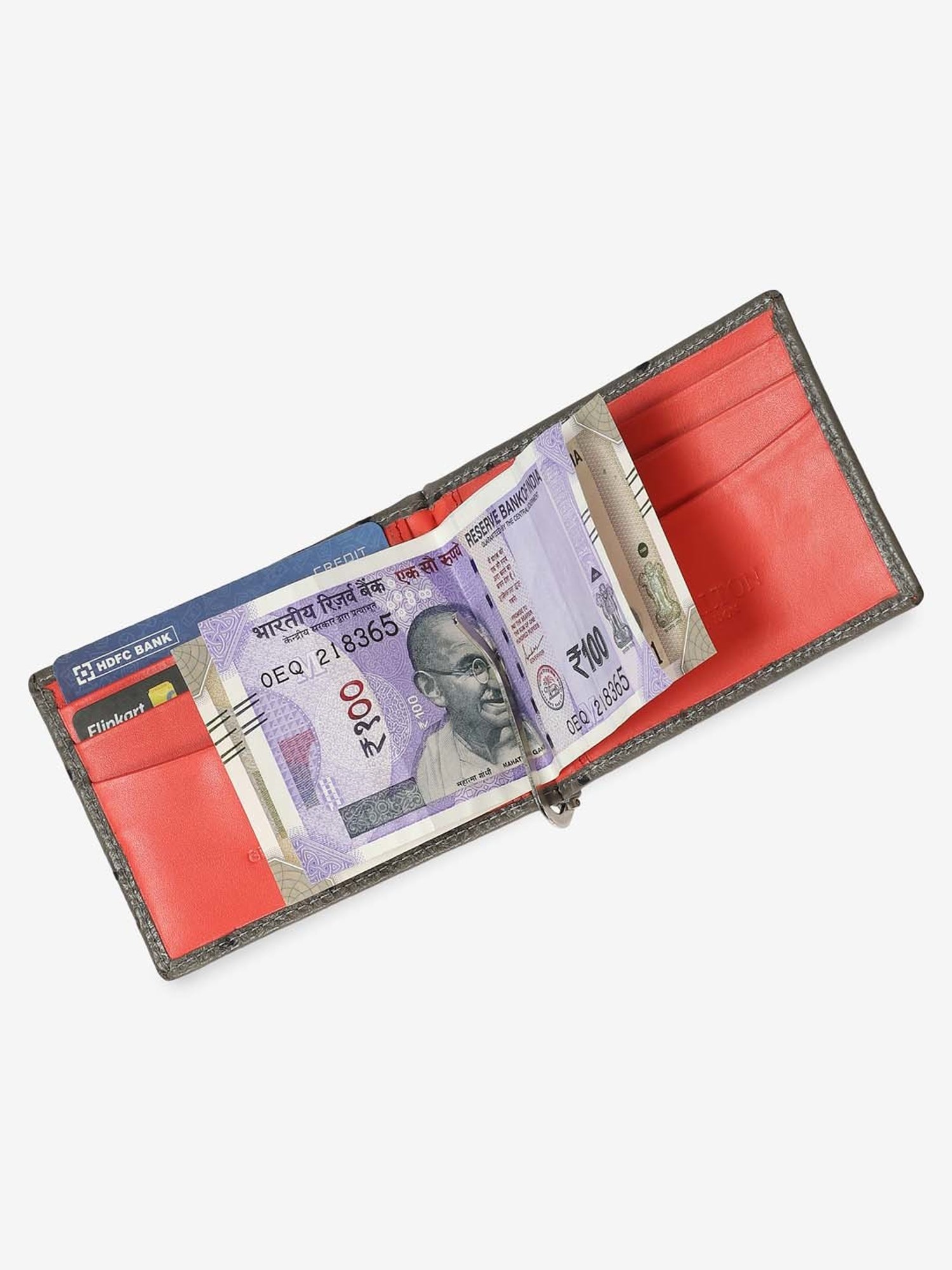 Carlton London Grey Casual Leather Money Clip For Men