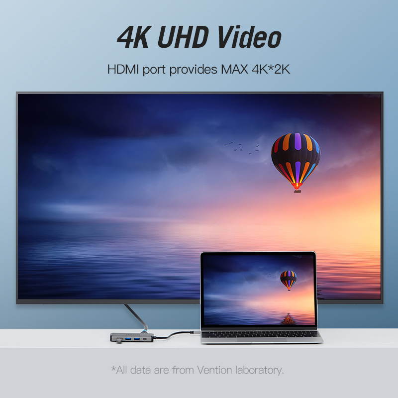 Vention USB C Hub ,5-in-1 USB Type C to 4K HDMI with 3&times;USB 3.0 Ports,PD Charging Port Compatible for MacBook Pro, ChromeBook, Nintendo Switch and More USB-C Devices