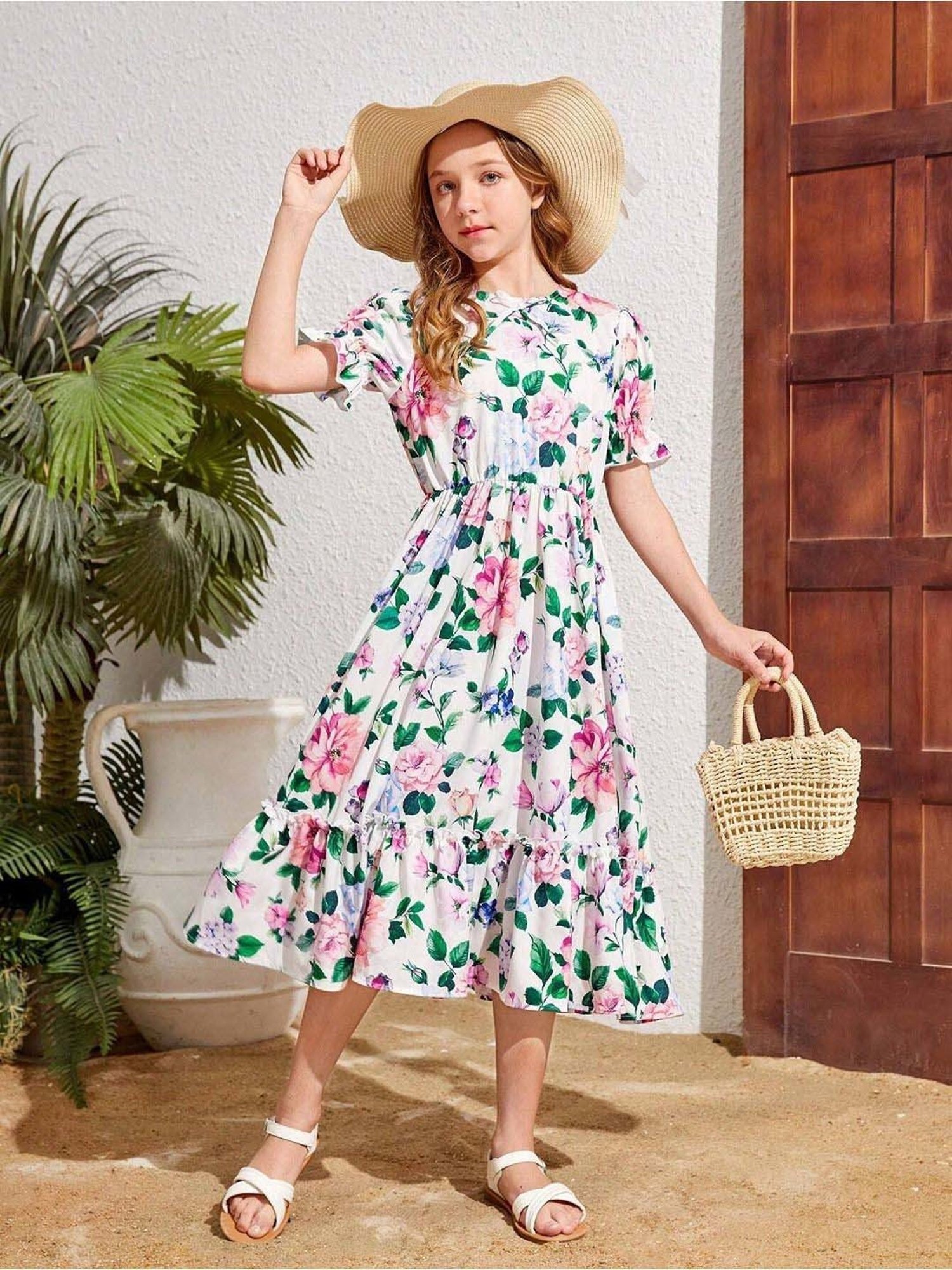 Bolly Lounge Girls Multicolor Floral Dress