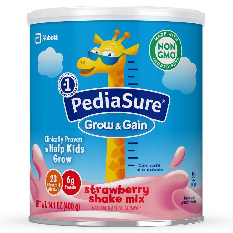 PediaSure Grow & Gain 3pk Non-GMO Strawberry Shake Mix Powder - 42.3oz