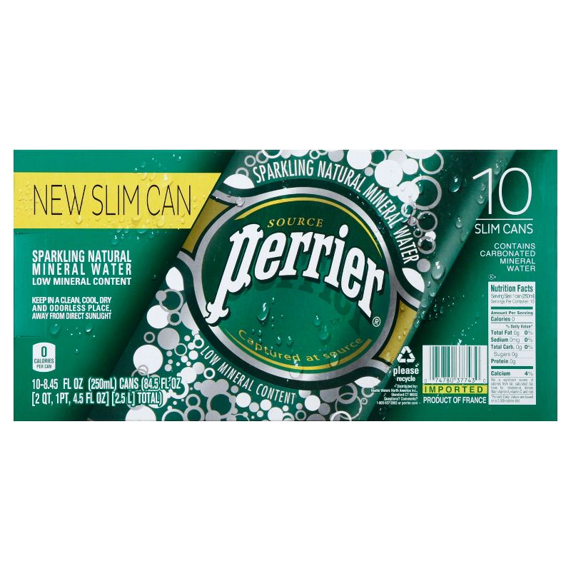Perrier Carbonated Mineral Water - 10pk/8.45 fl oz Slim Cans