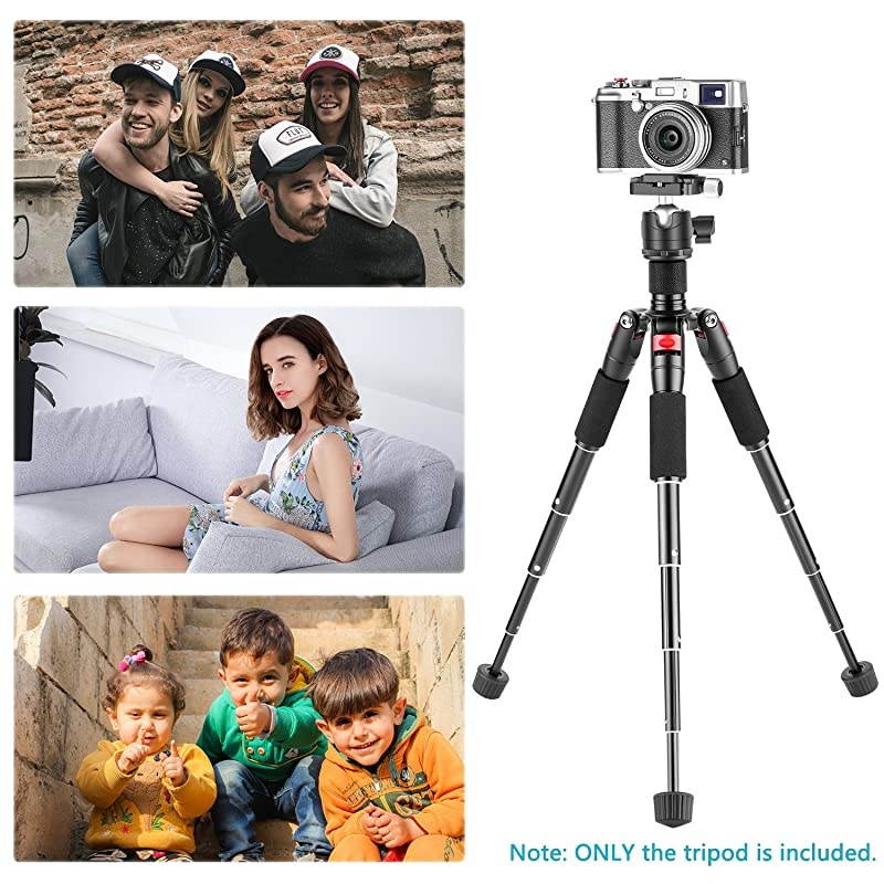 Portable Desktop Mini Tripod - Aluminum Alloy 20 inches/ 50 centimeters with 360 Degree Ball Head, 1/4 inch Quick Shoe Plate for DSLR Camera Video Camcorder, Load up to 11 pounds/5 kilograms