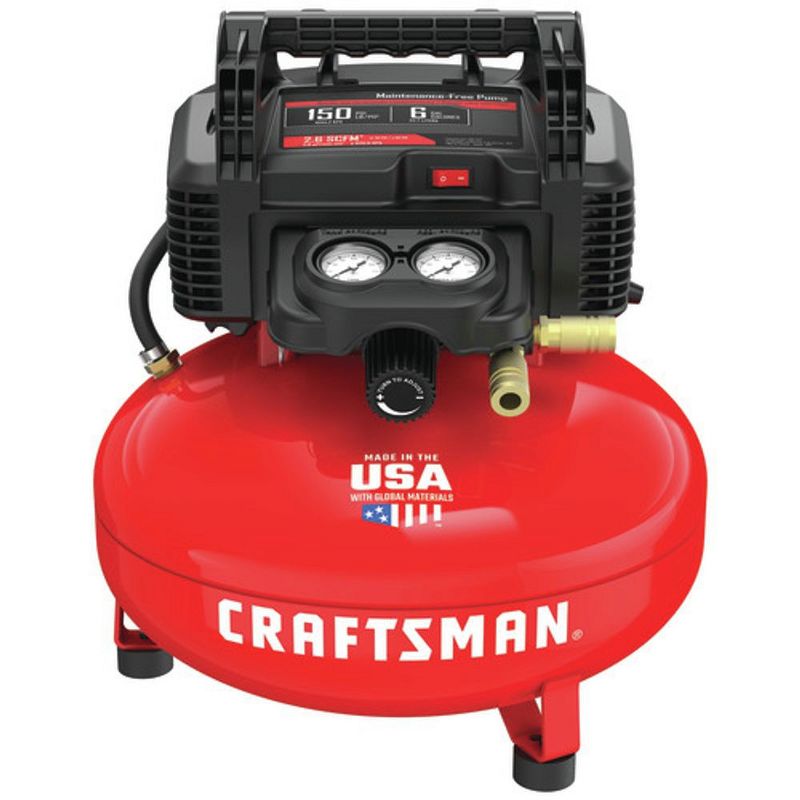 Craftsman CMEC6150R 0.8 HP 6 Gallon Oil-Free Pancake Air Compressor