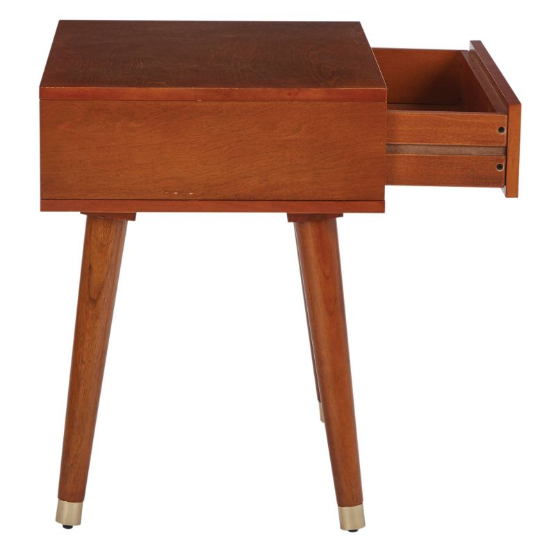 Cupertino 1 Drawer End Table Light Walnut - OSP Home Furnishings
