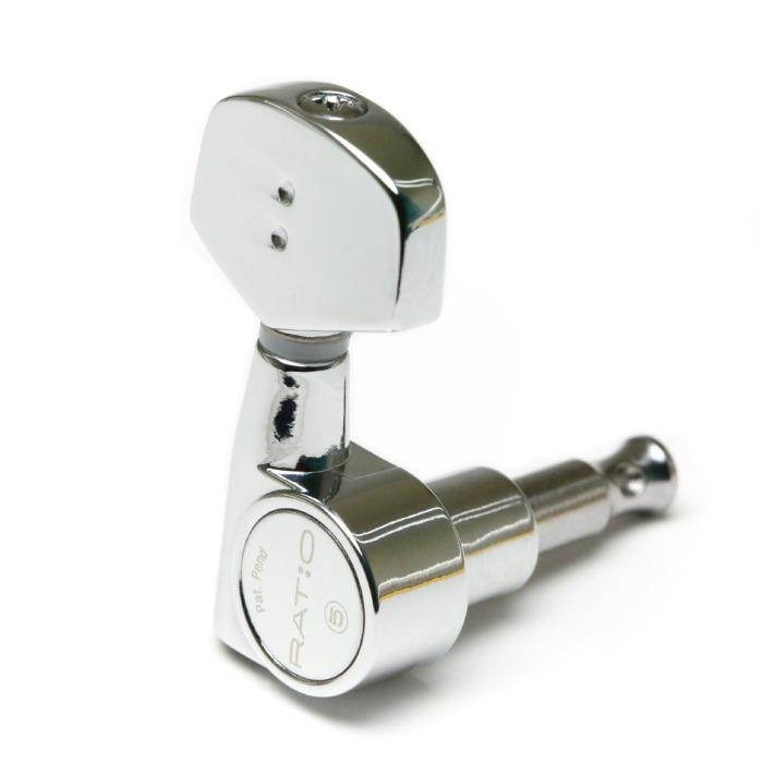 Graph Tech PRN-2411-C0 Ratio Machine Heads, Acoustic 3+3, Contemporary 2 Pin-Chrome