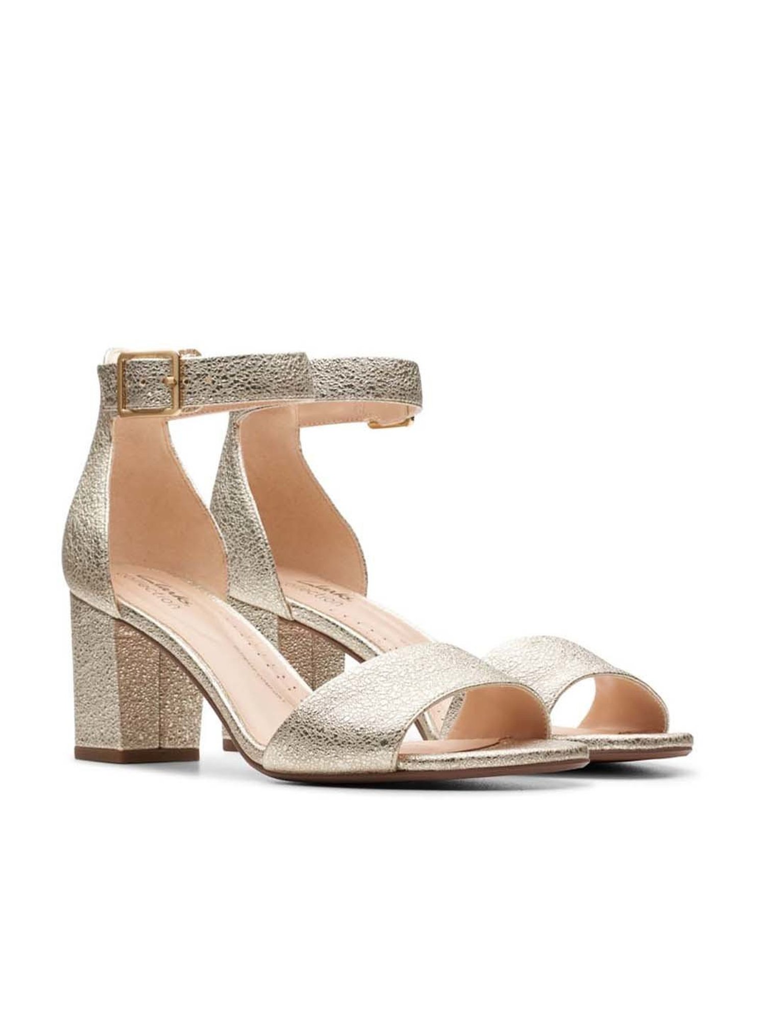 Clarks Women's Deva Mae Champagne Ankle Strap Sandals