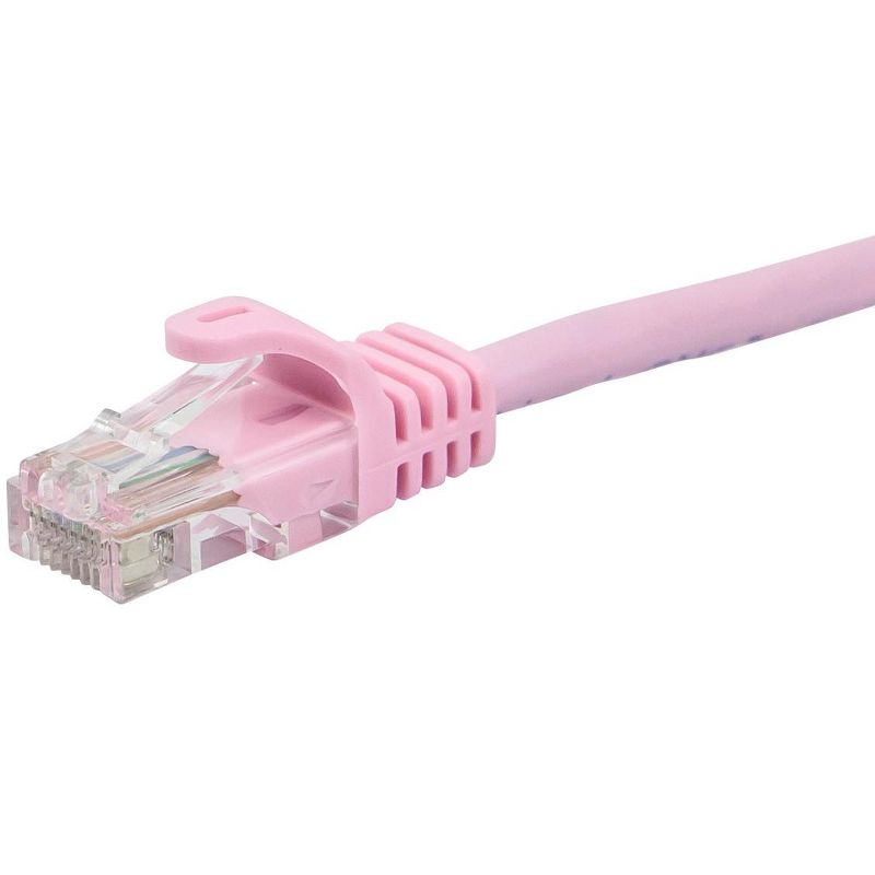 Monoprice Flexboot Cat5e Ethernet Patch Cable - Network Internet Cord - RJ45, Stranded, 350Mhz, UTP, Pure Bare Copper Wire, 24AWG, 10ft, Pink