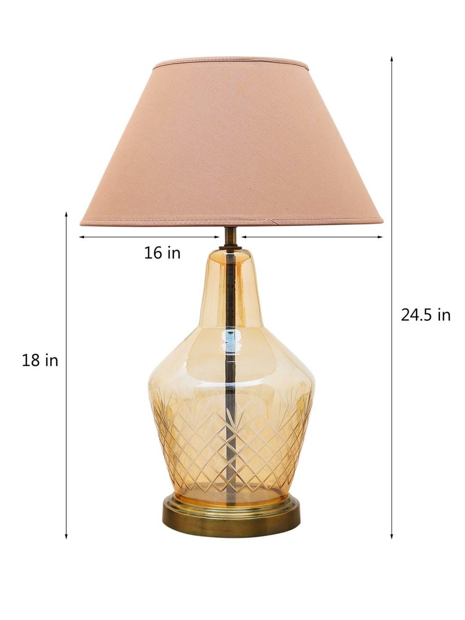 Kapoor E Illuminations 'Lolita' Light Brown & Amber Glass Table Lamp - Set of 1