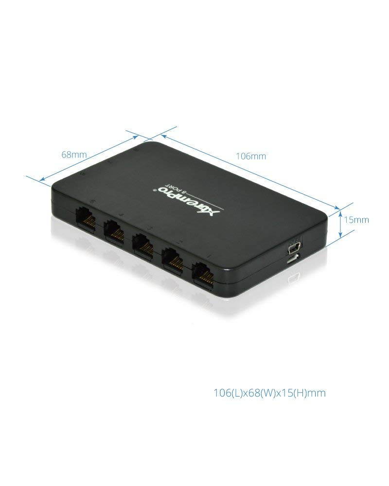 XtremPro 61026 8-Port USB Powered 10-100Mbps Ethernet RJ45 Network Switch Hub