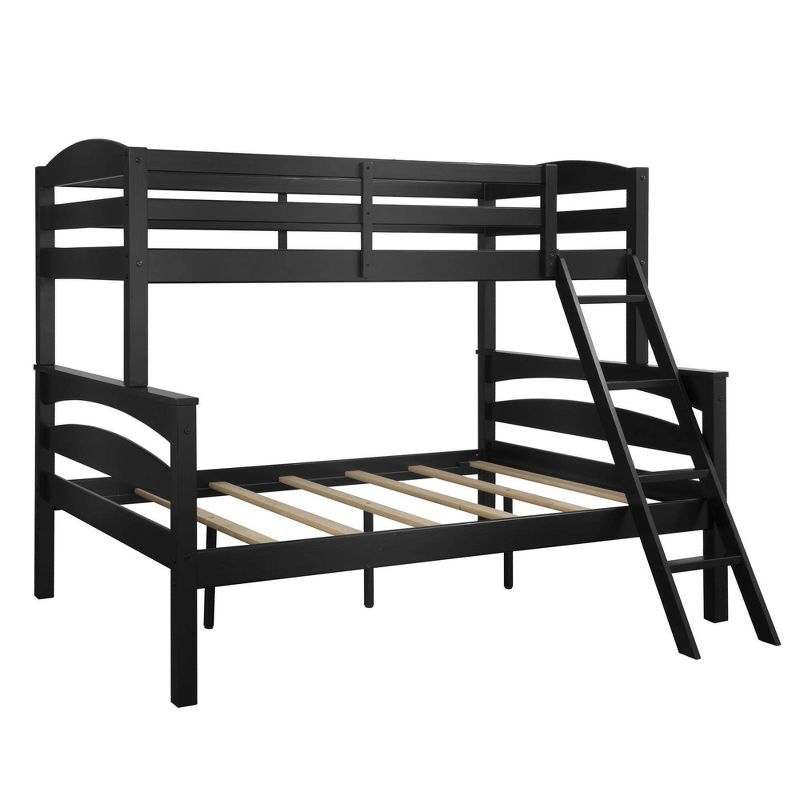 Twin over Full Maddox Wood Bunk Bed Frame for Kids' Black - Dorel Living