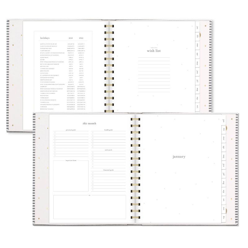 2021 Planner 6.875" x 8.75" Concealed Wire HC Black Stripe - Sugar Paper™