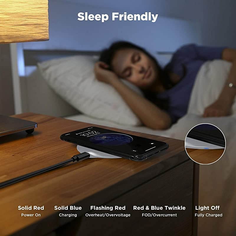 Wireless Charger, Qi-Certified 15W Max Fast Wireless Charging Pad, Compatible with iPhone 12/12 Pro/12 Pro Max/SE 2020/11 Pro Max, Galaxy Note 10/Note 10+/S10/S10+/S10E (No AC Adapter)