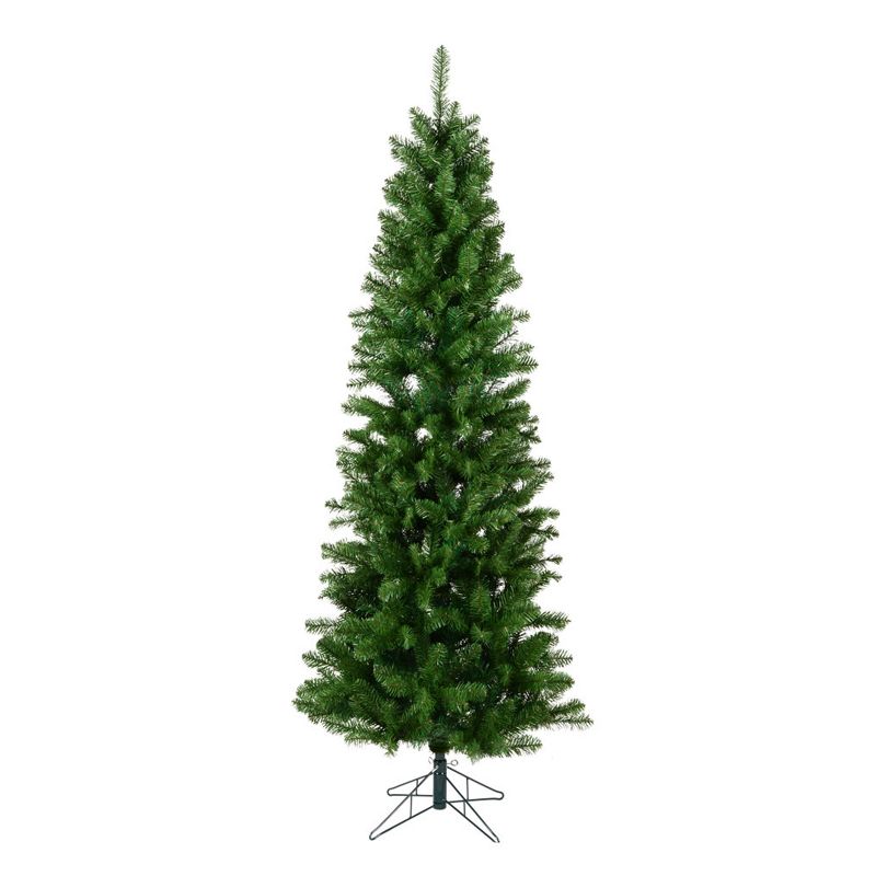 Vickerman Salem Pencil Pine 4.5 Foot Slim Traditional Artificial Christmas Tree for Holiday Season