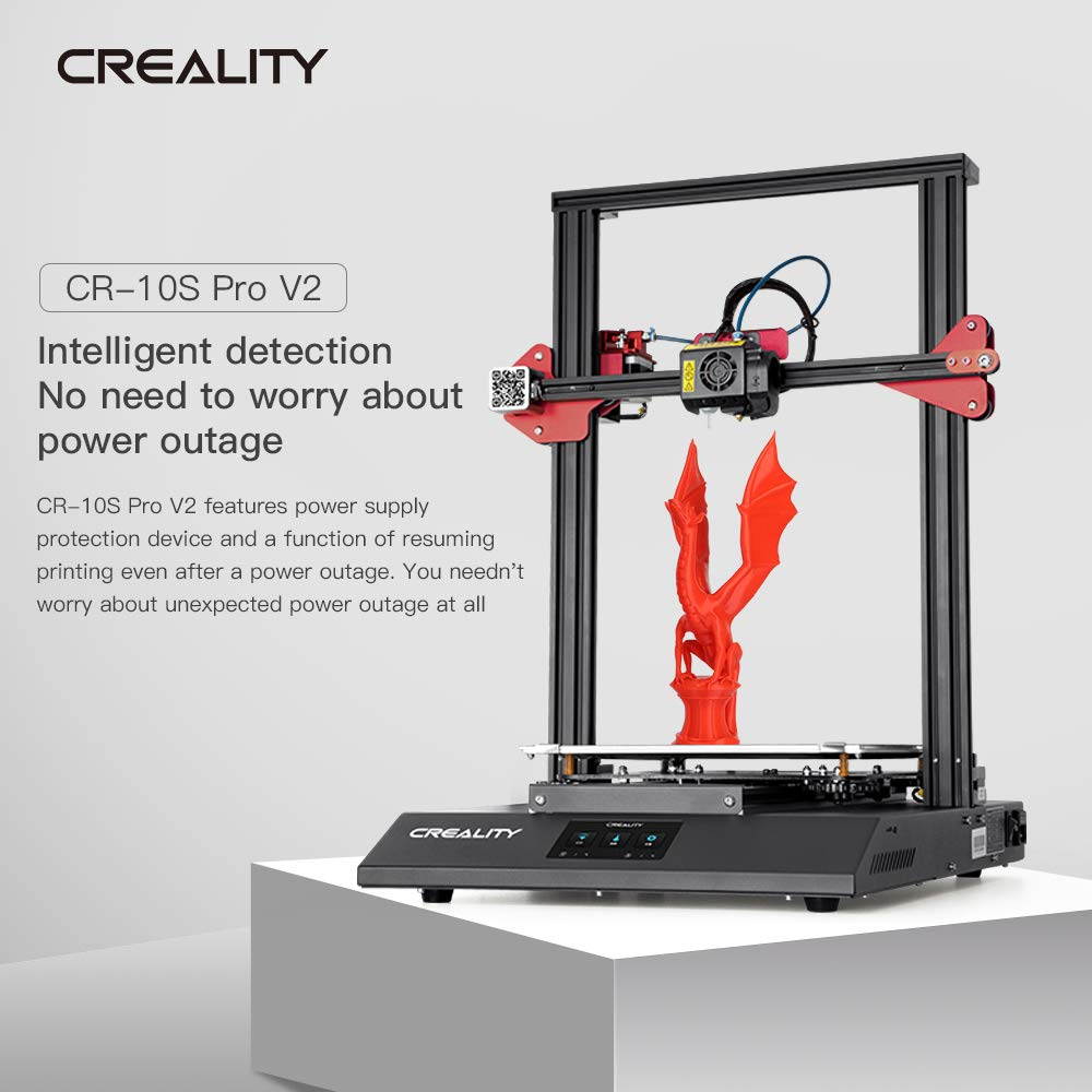 Official Creality 3D CR-10S Pro V2 3D Printer with BL Touch Auto-Level, Silent Mother Board 500W Meanwell Power Supply and Bondtech Extruder Gears, Printing Size 300mmx300mmx400mm