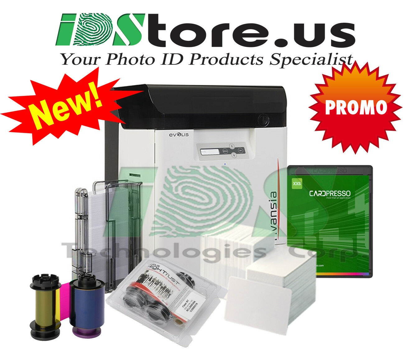 Evolis Avansia Dual Side Expert 600DPI Photo ID Card Printer System