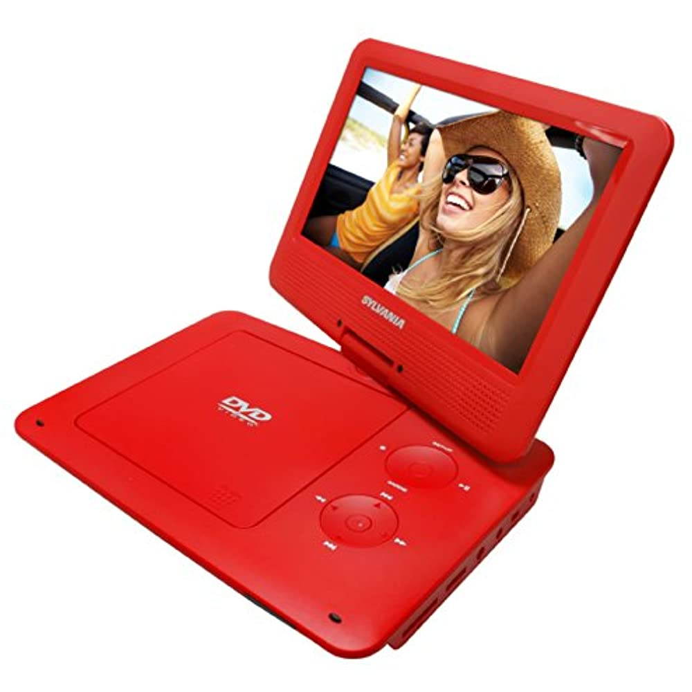 SYLVANIA SDVD9020B-RED 9 Portable DVD Player with 5-Hour Battery (Red)
