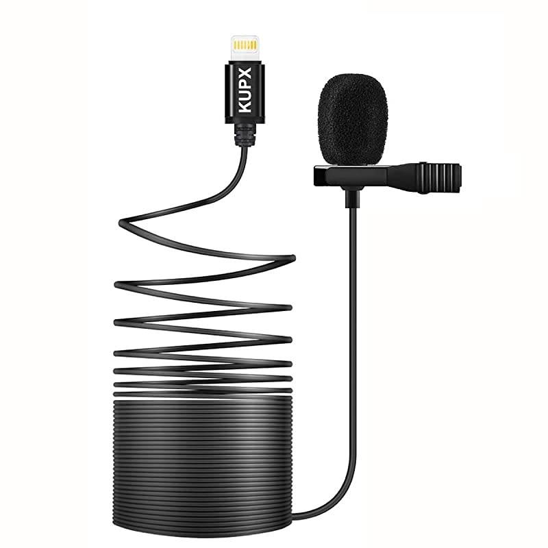 3m98FT Professional Omnidirectional Voice Audio Video Recording Lavalier Condenser Microphone Compatible with iPhone 12 11 X XS MAX 8 7 6 5 S Plus se Pad Mini air pro Touch