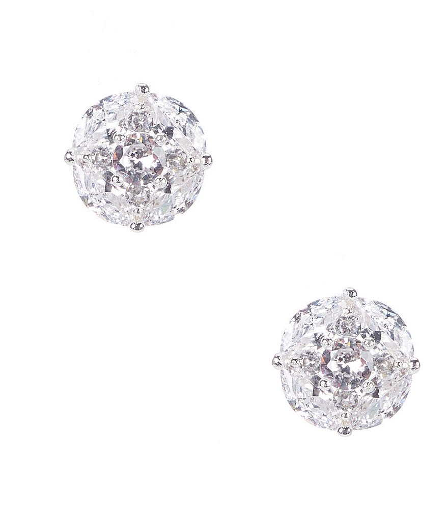 Gemma Layne CZ Stone Circle Stud Earrings