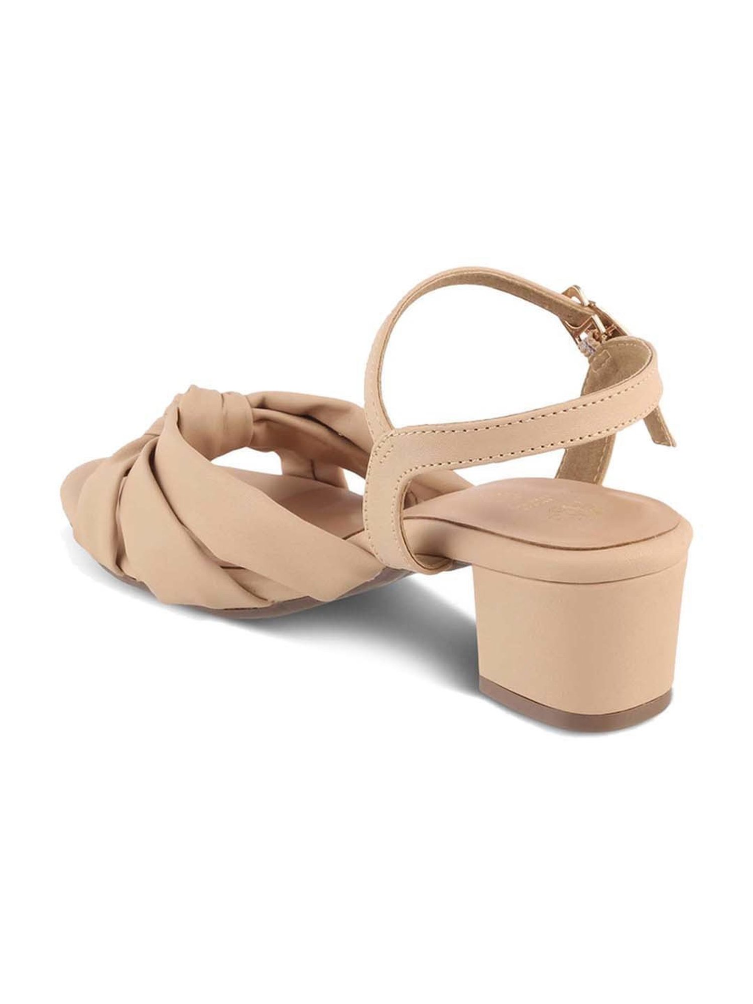 Tresmode Women's Beige Ankle Strap Sandals