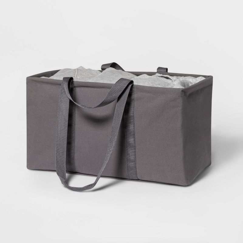 dbest products Laundry Bag Clothes Hamper Basket Wagon Cart Trolley Dolly with Handle, Wheels, and Removable Liner, Grey