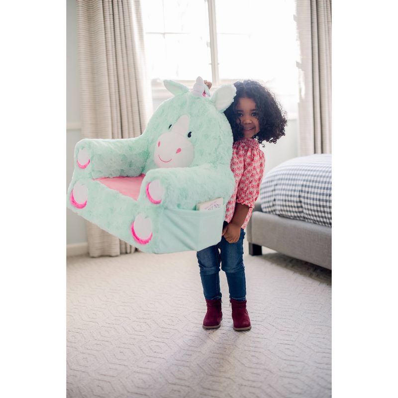 Soft Landing Sweet Seats Teal Unicorn Children's Soft Chair