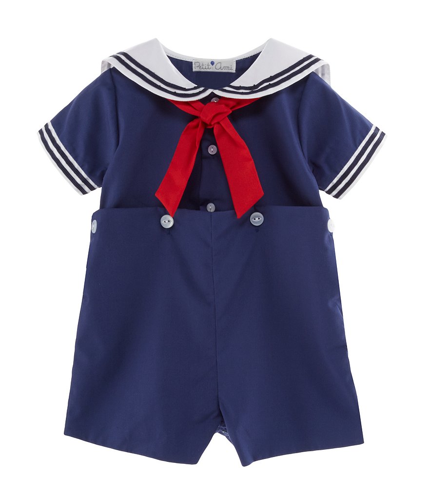 Petit Ami Baby Boys 3-24 Months Sailor Suit Jon Jon Shortall