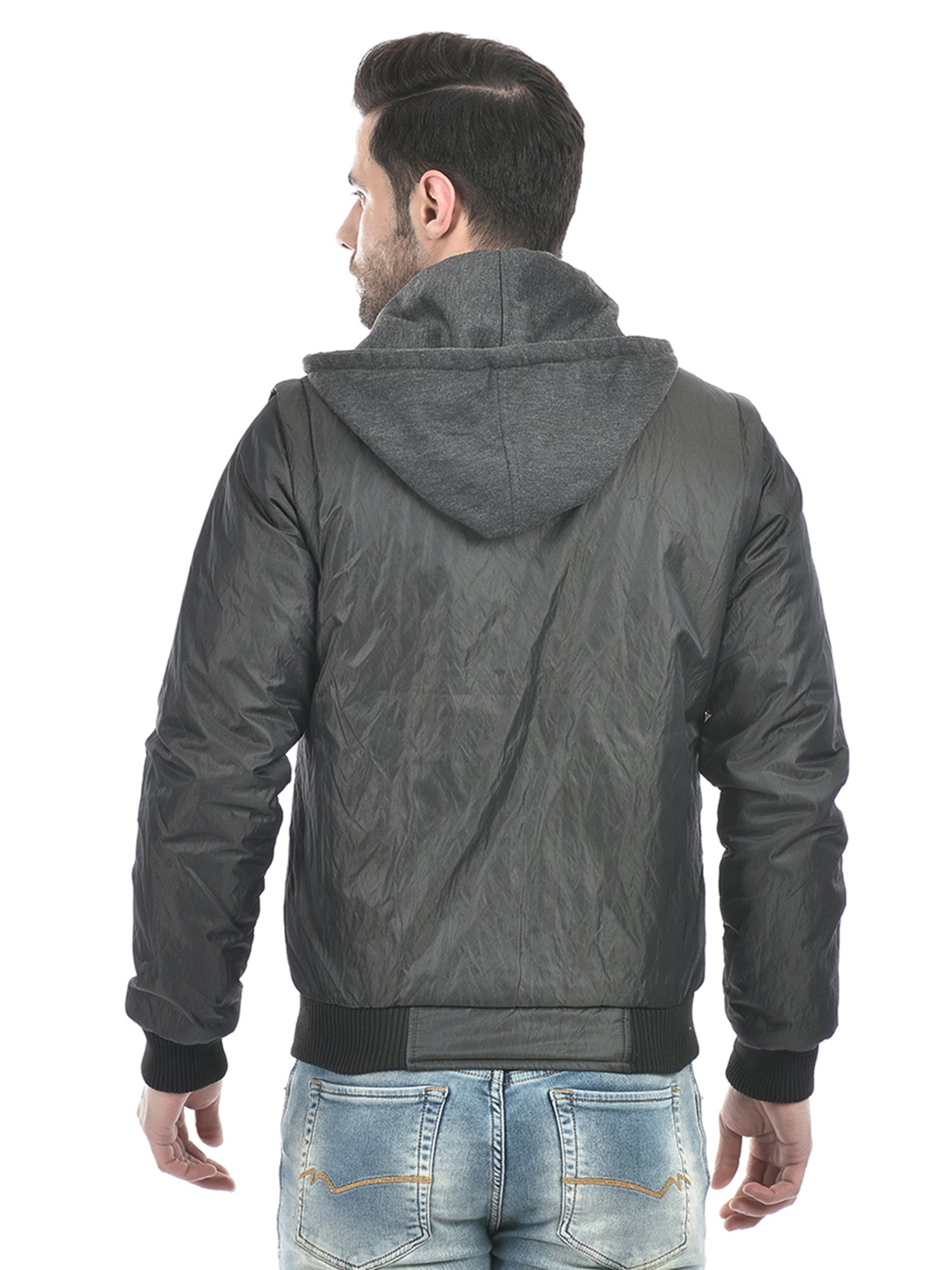 Lawman Pg3 Black & Olive Regular Fit Cotton Reversible Jacket