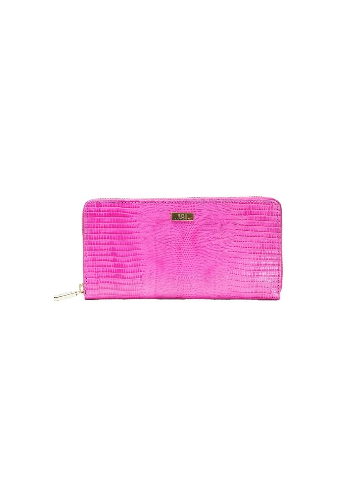 RI2K London Pink Leather Textured Zip around Wallet