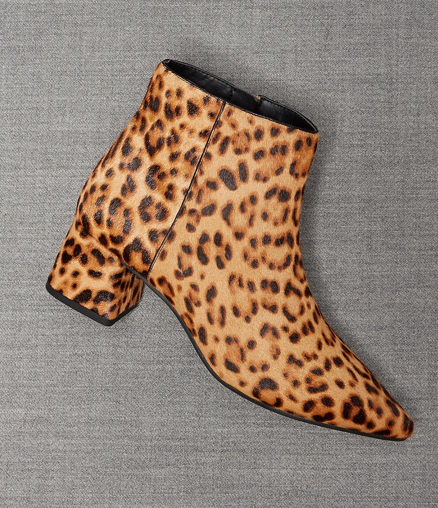 Alex Marie Tionna Leopard Haircalf Block Heel Booties