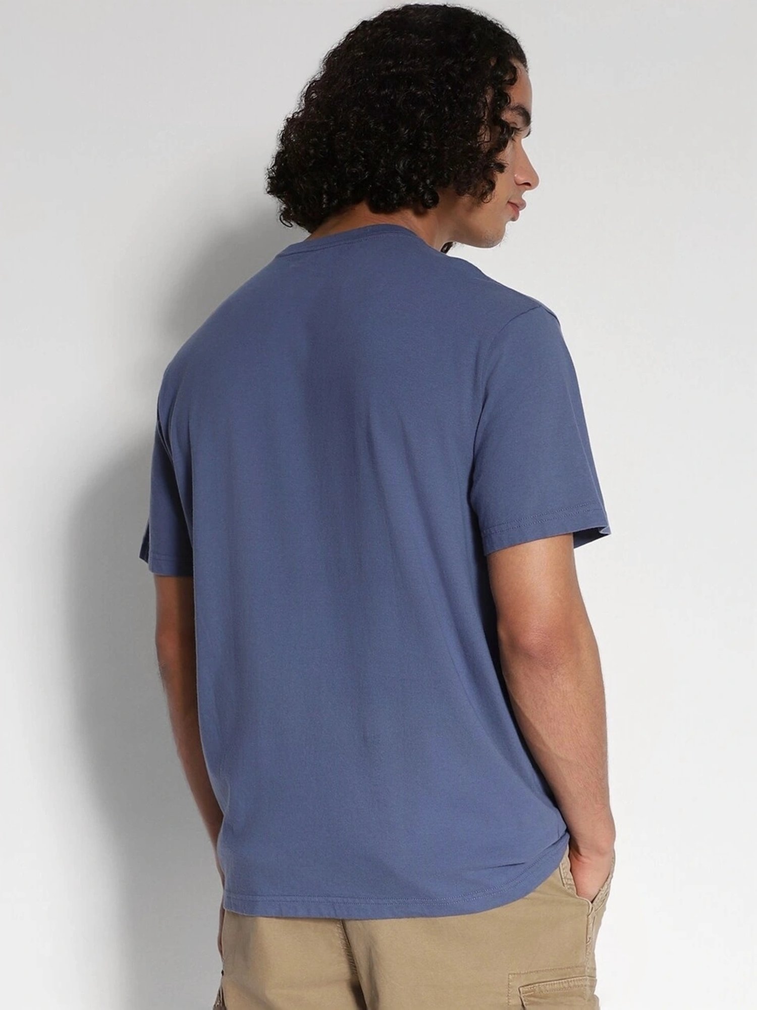 American Eagle Blue Cotton Regular Fit Printed T-Shirt