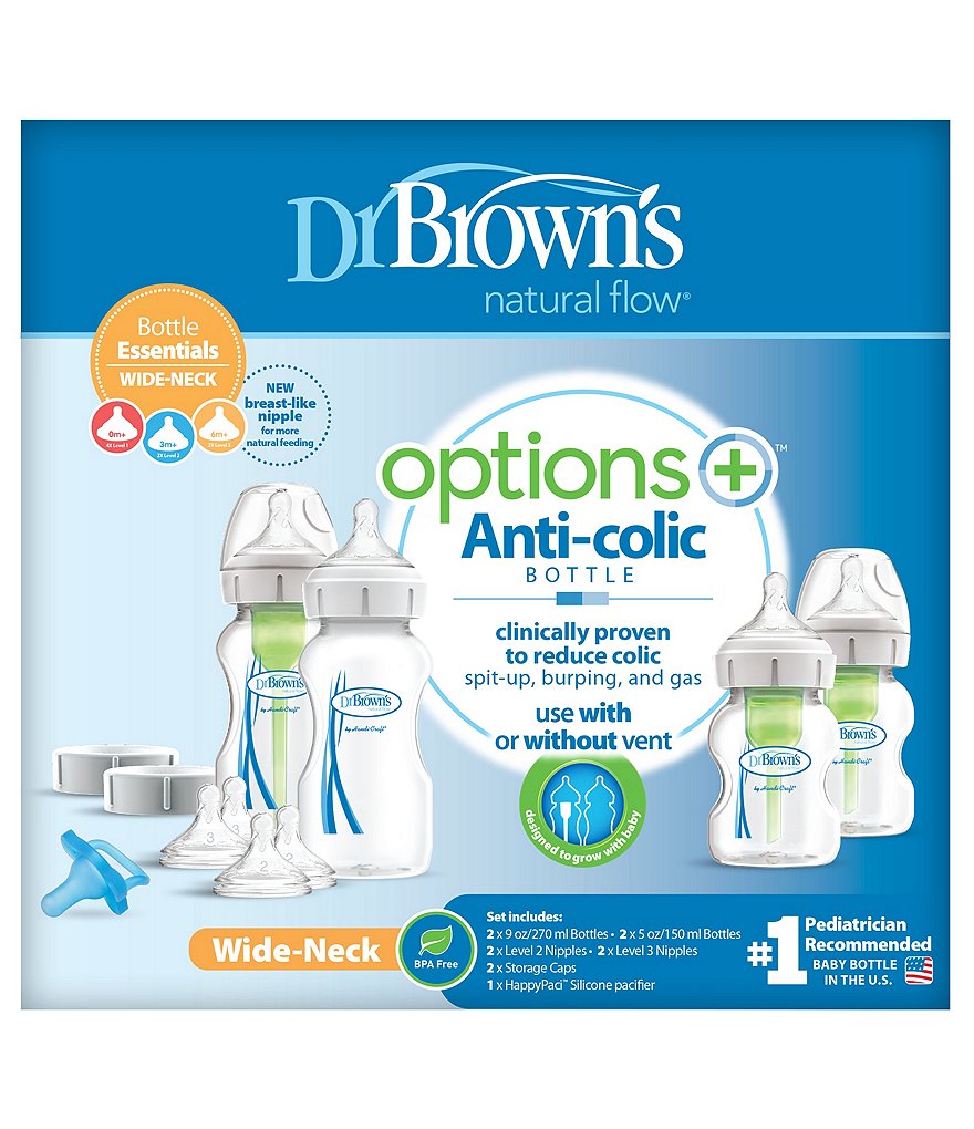Dr. Brown's Options+ Wide-Neck Baby Bottle Essentials Gift Set