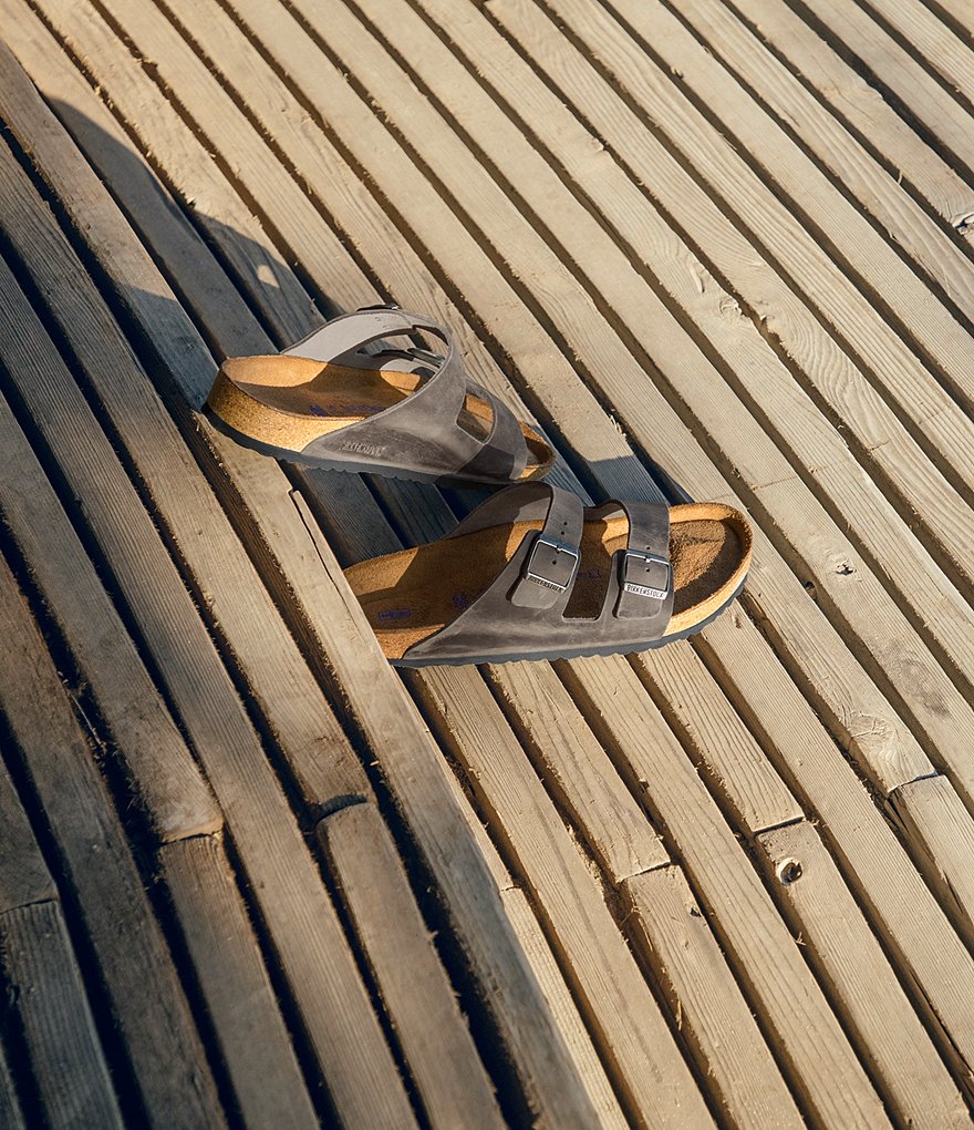 Birkenstock Arizona Men's Oiled Leather Soft Footbed Slip On Sandals