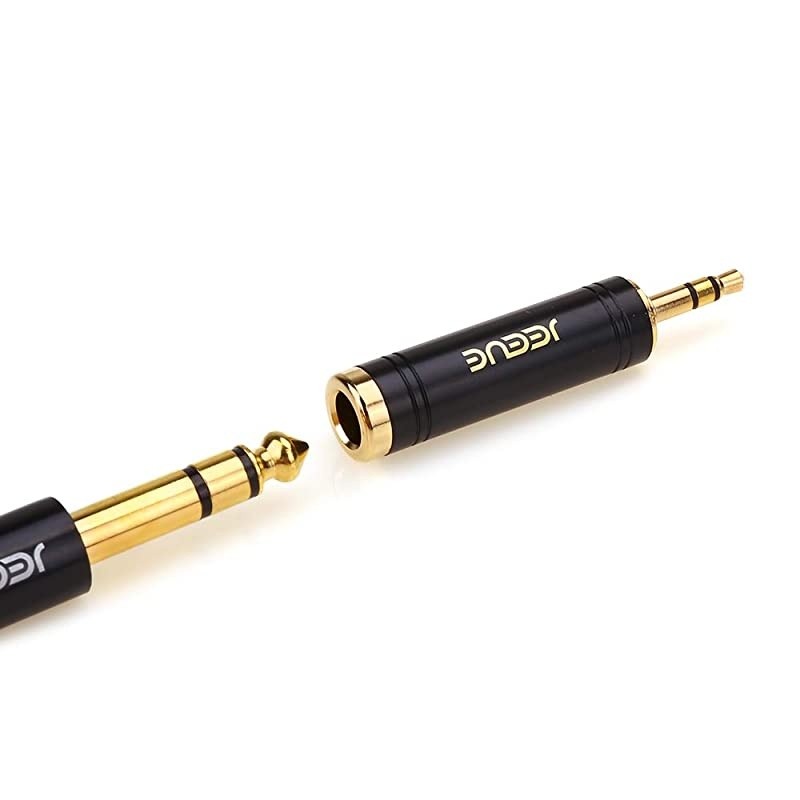 14quot to 35mm Headphones Adapter for Audio Connector Cables Upgrade 35mm Male 635mm14quot Female Socket Stereo Pure Copper Jack Adaptor Bring You Professional Sound BLACK1PCS