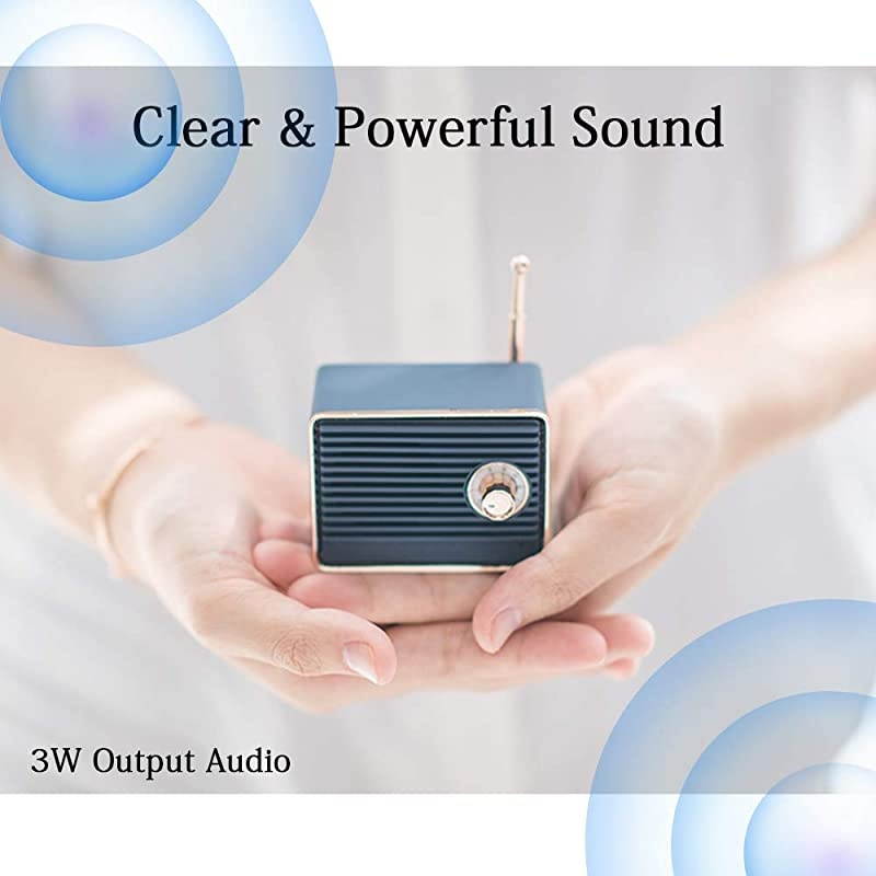 Wireless Retro Speakers  Portable Bluetooth Vintage Speaker with Builtin MicUSB 89 Hours Playtime for Kitchen Bedrooms Desk Shelf Party Travel Android iOS Speaker Coral Pink