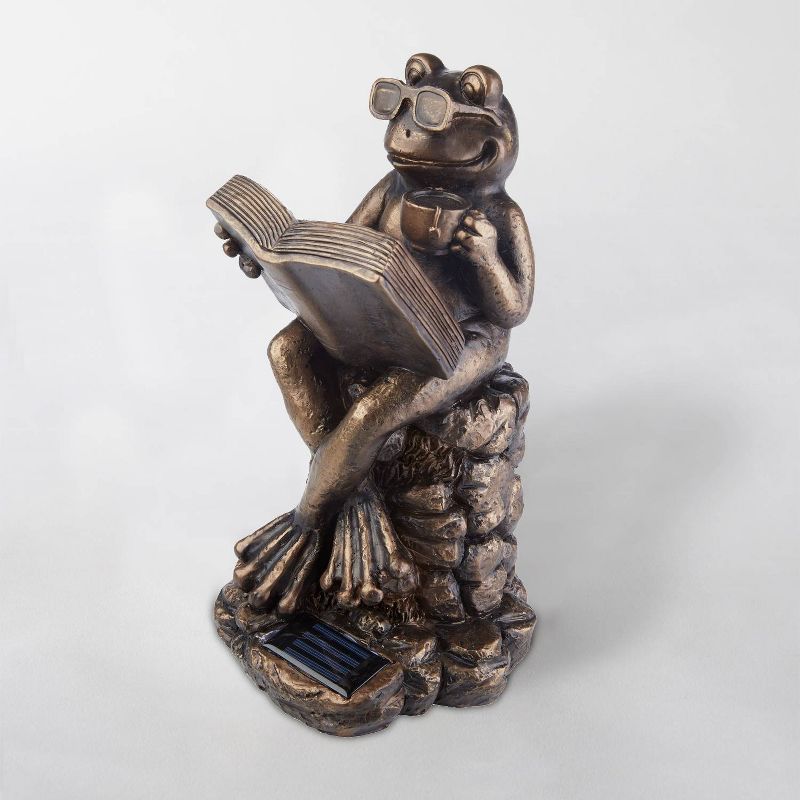 14.5" Polyresin Great Horned Owl on Stump Black - Hi-Line Gift