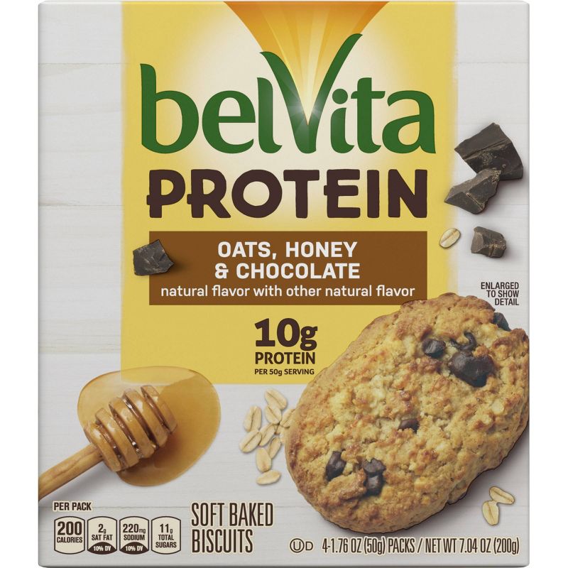 belVita Protein Oats Honey and Chocolate Breakfast Bars - 4ct