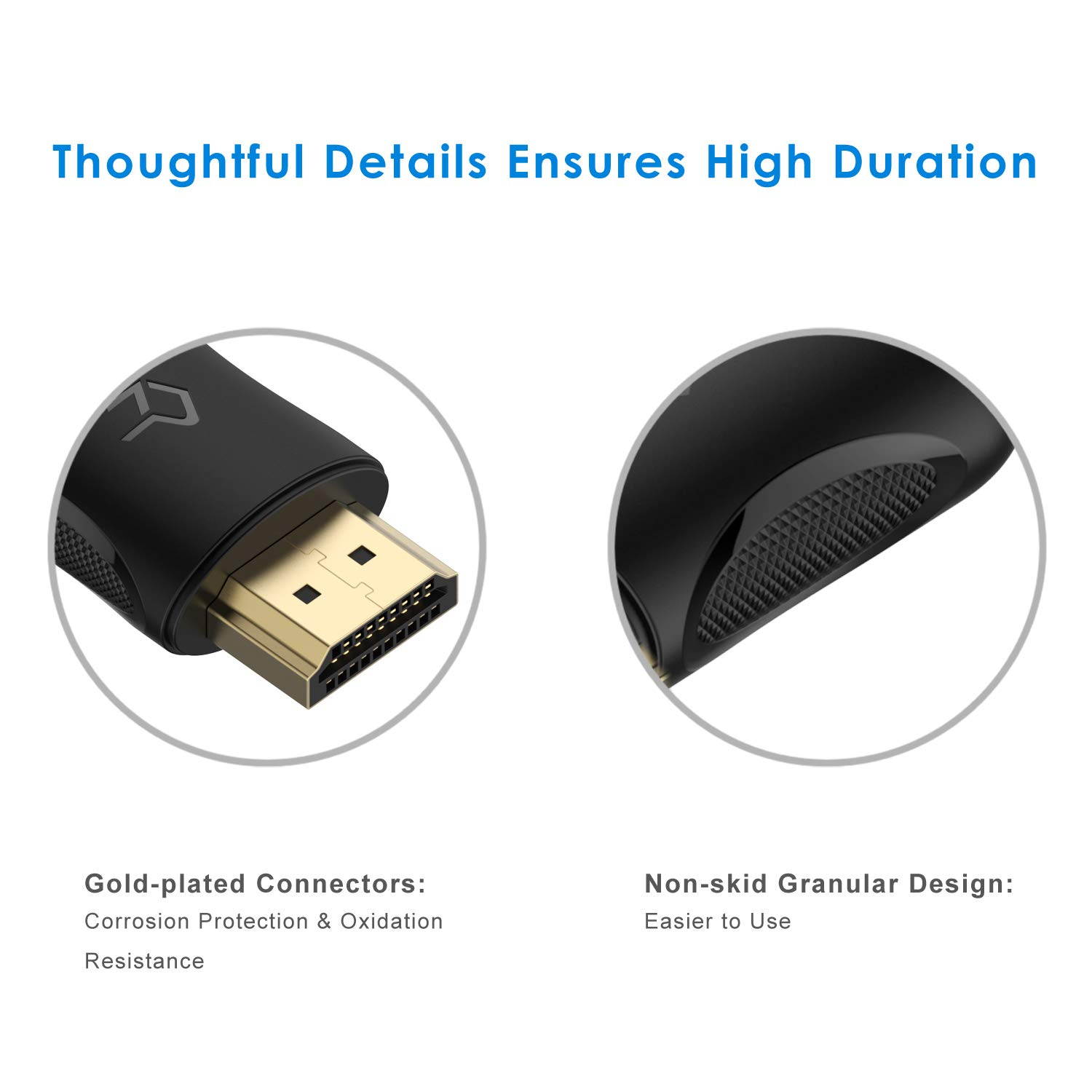 Rankie HDMI Cable, Supports Ethernet, 3D, 4K and Audio Return, 6FT, Black