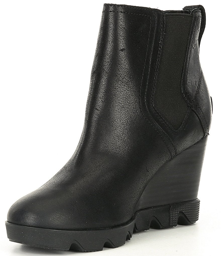 Sorel Joan Uptown Chelsea Waterproof Leather Wedge Lug Sole Booties