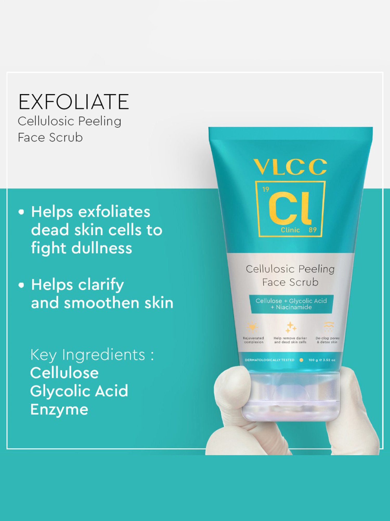 VLCC Clinic Pro Brightening Face Wash & Cellulosic Peeling Face Scrub Combo