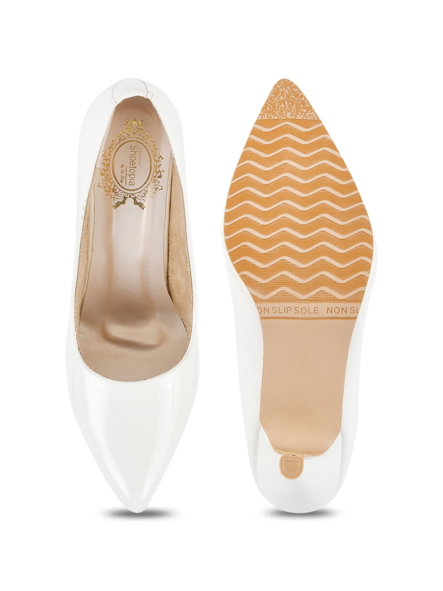 Shoetopia Women's White Stiletto Pumps