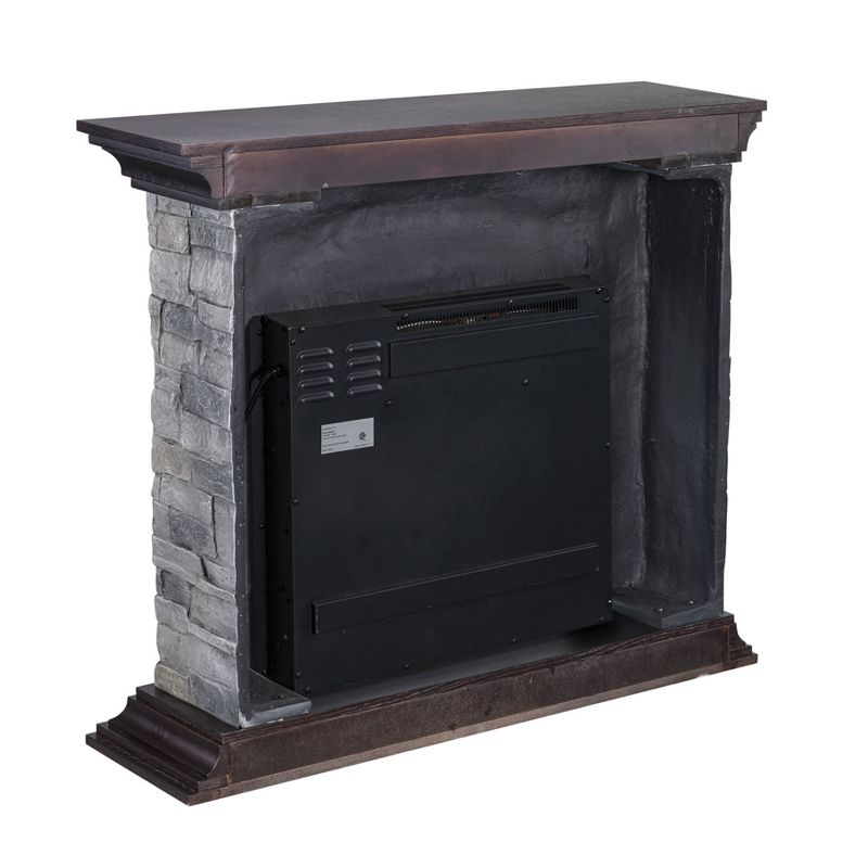 40" Freestanding Electric Fireplace Gray - Home Essentials