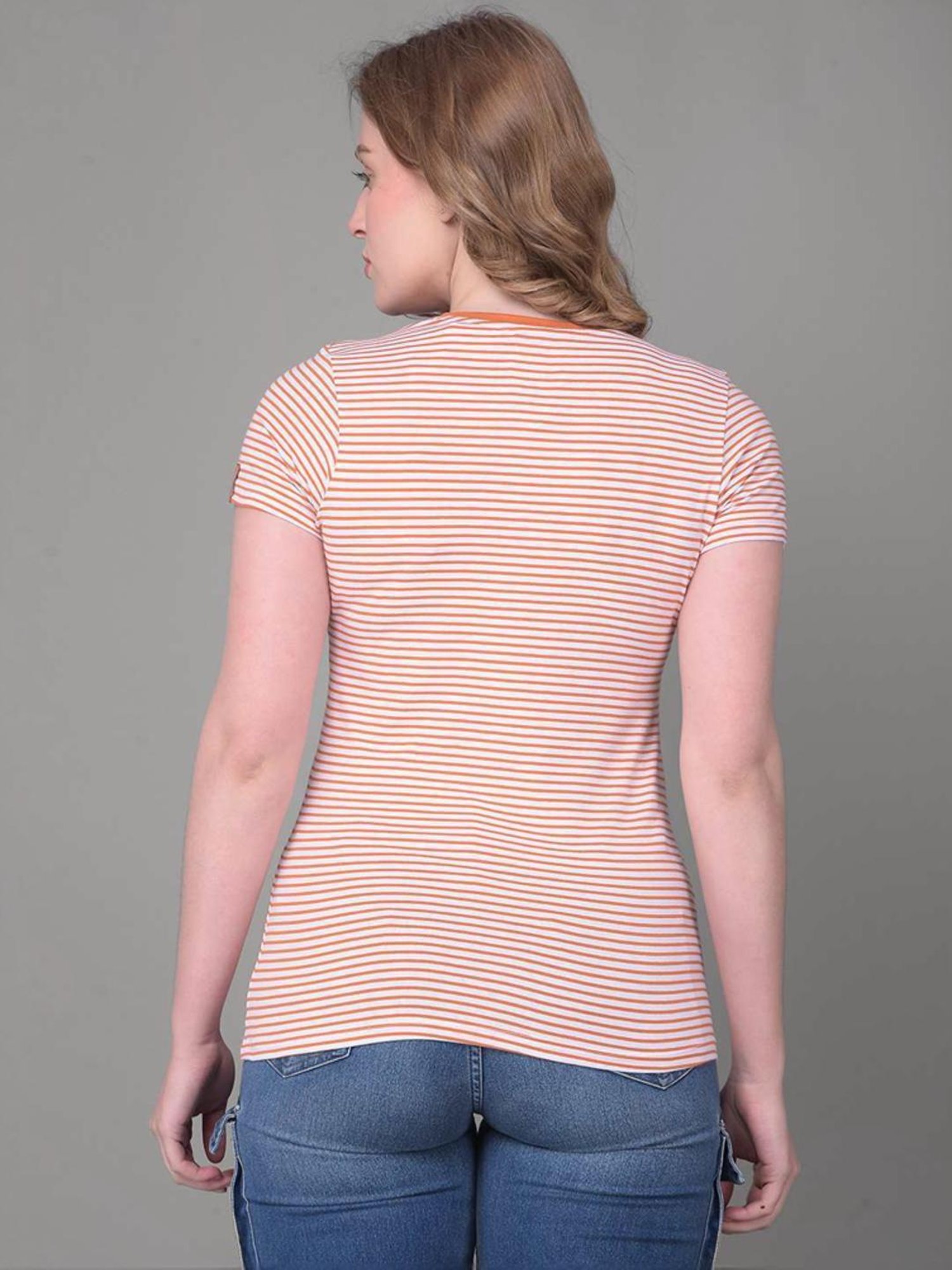 Dollar Black & Orange Cotton Striped Sports T-Shirt - Pack Of 2