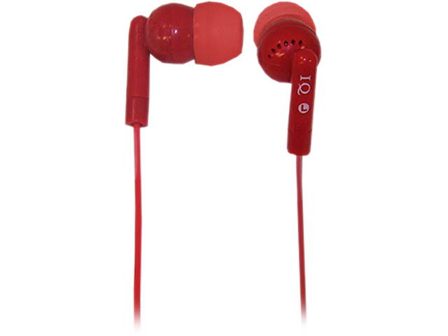 SuperSonic Red IQ-106RED Earbud IQ Sound Digital Noise Reduction Stereo Earphones