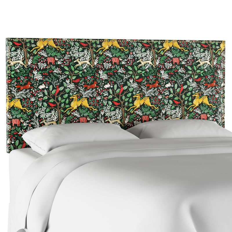 Queen Arcadia Nailbutton Patterned Headboard Frolic Evergreen - Skyline Furniture