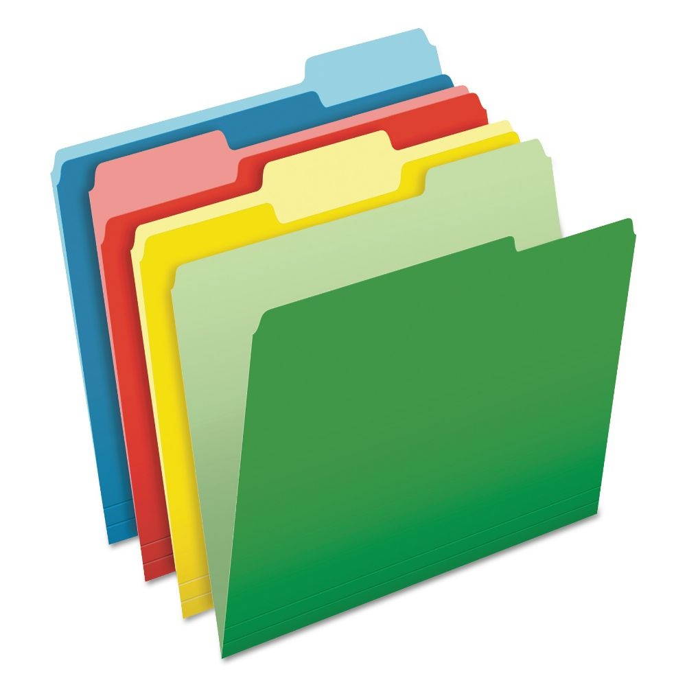 Pendaflex CutLess File Folders 1/3 Cut Top Tab Letter Assorted 100/Box 48440