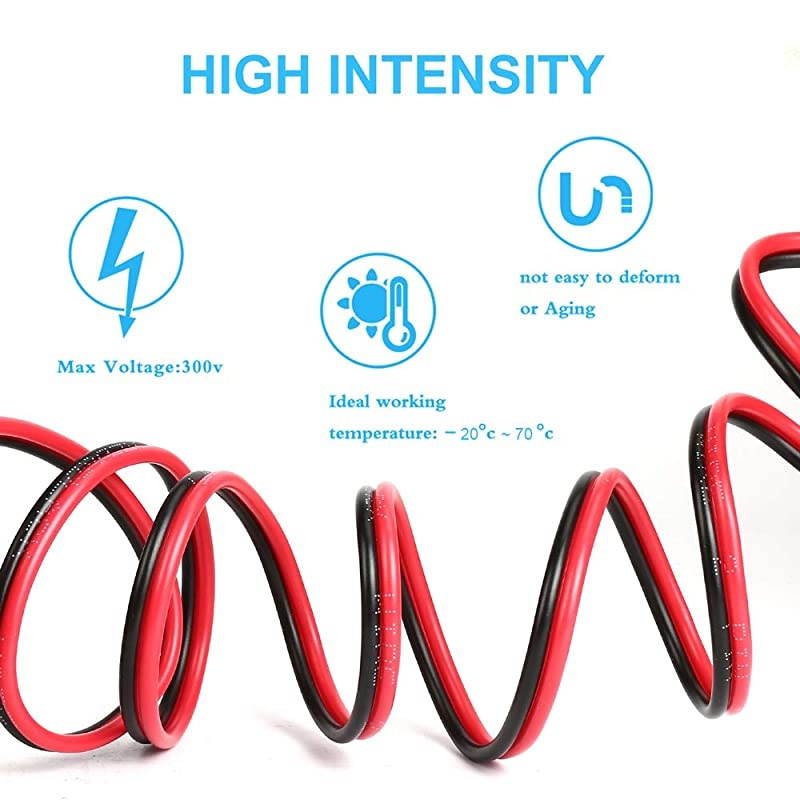 100FT 18 AWG Gauge 2 Conductor Stranded Red Black Car Home Stereo Speaker Audio Cable Electrical Hookup Wire 9995 Oxygen Free Copper Wires